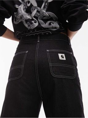 Carhartt Armanda high Rise Relaxed Straight Contrast Stitch Carpenter Pants 30